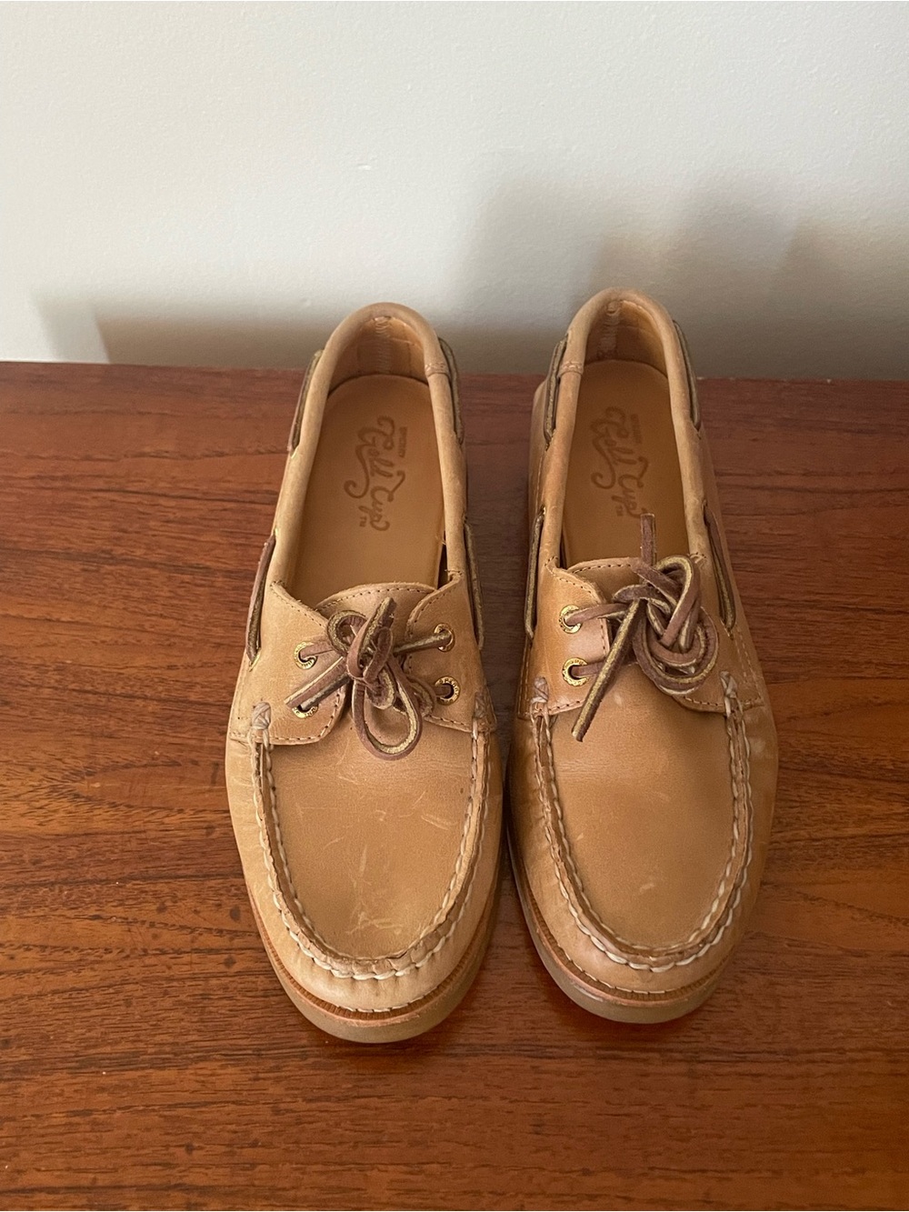 Sperry Tan Leather Slip-On Boat Shoes